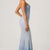 Vesna Embellished Sweetheart-Neck Fishtail Gown i himmelsblått
