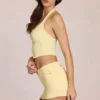 Virella Denim Low-Rise Skort i citrongult
