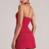 Vita Longline Halterneck Top  i Cherry Red