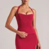 Vita Longline Halterneck Top  i Cherry Red