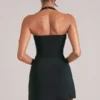 Vita Longline Halterneck Top  i svart