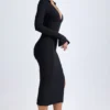 Yael Modal Plunge V-Neck Midaxi Klänning i svart