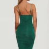You’re My Type Cowl Neck Ruched Bodycon Midi Klänning i grönt