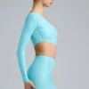Zanab Metallic Cut-Out One-Shoulder Miniklänning i isblått