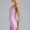 Zanab Metallic Cut-Out One-Shoulder Miniklänning i violettrosa