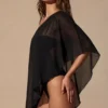 Zarayah Sheer Poncho i svart