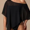 Zarayah Sheer Poncho i svart