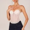 Zoa bandeau-korsetttop med snörning i ivory