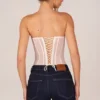 Zoa bandeau-korsetttop med snörning i ivory
