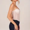 Zoa bandeau-korsetttop med snörning i ivory