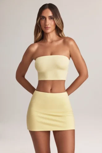 Zuri Modal Mid-Rise A-Line Kjolar i Lemon Sherbet