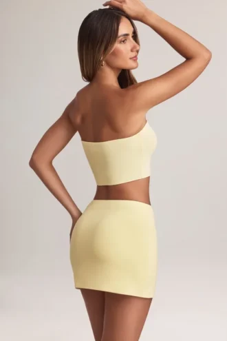 Zuri Modal Mid-Rise A-Line Kjolar i Lemon Sherbet